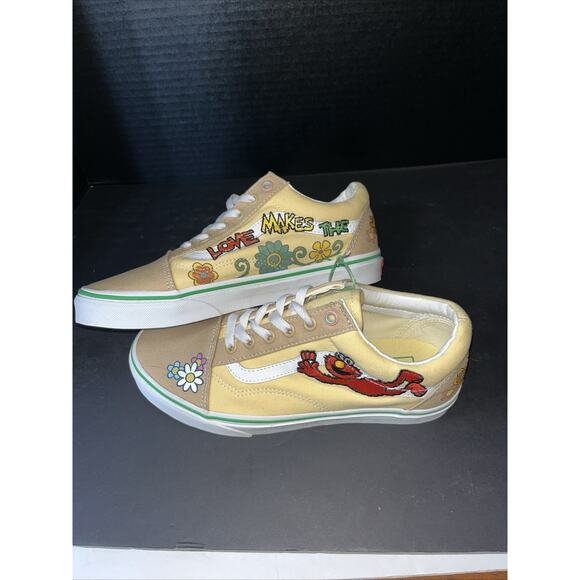 VANS x SESAME STREET ELMO OLD SKOOL‎ NATURAL Woman’s 7.5 Men’s 6 Embroidered NEW - Picture 9 of 9